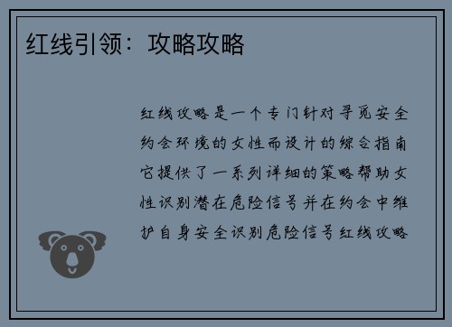 红线引领：攻略攻略